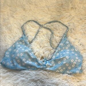 Ditsy Floral Bikini Top Blue